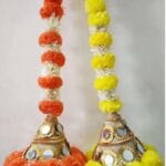 Mirror Jhumka Marigold Haging