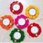 PomPom Candle Holder - Set of 6