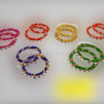 Silk thread bangles with beadwork-Pair