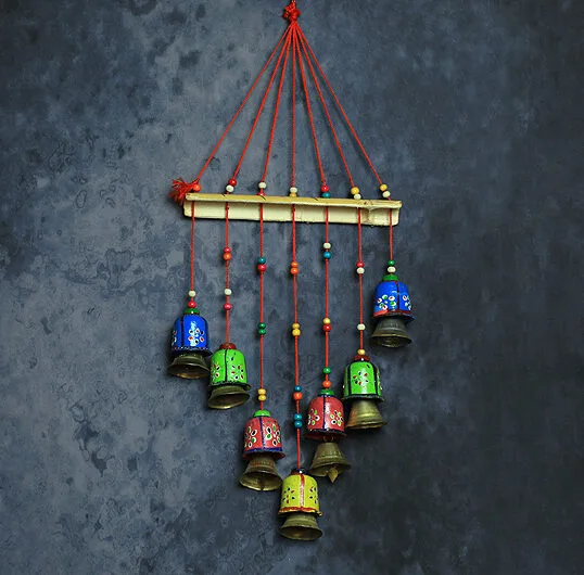 Wooden Multicolor Bells wall hanging