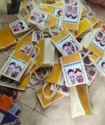 Wedding Jute bag with couple print - Image 3