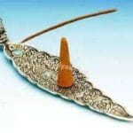 White Metal Leaf Agarbatti Stand