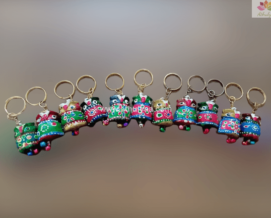 Owl shaped wooden Key Chain