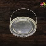 German Silver Round Tray With Handle