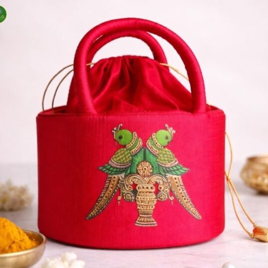 Embroidered Basket potli