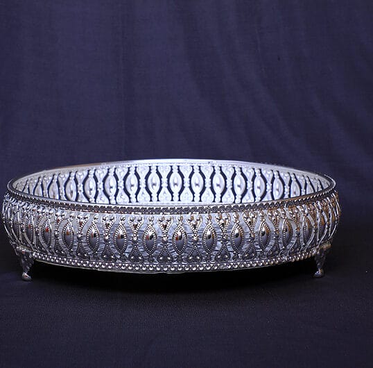 German Silver Pooja Tray - 12 Inch