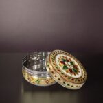 Meenakari Floral Steel Box