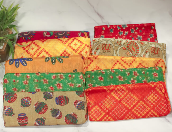 Kalamkari print Blouse Bits - Set of 10 Pieces