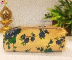 Jute printed pencil pouch