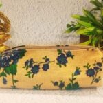 Jute printed pencil pouch