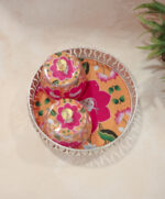 German silver pichwai metal tray with 2 matching Jars - Image 4