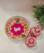 German silver pichwai metal tray with 2 matching Jars - Image 9