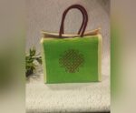Jute lunch bag with kolam