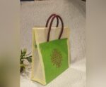 Jute lunch bag with kolam - Image 2