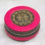 Oxidised pink colour flower steel box - Image 2