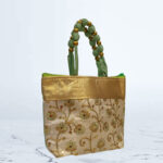 Multi embroidered bag with gold border