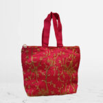 Gold embroidered bag with Tape handle