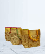 Multi embroidered bag with gold border - Image 3