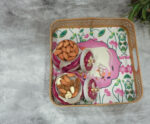 Square Pichwai metal tray with 2 Jars - Image 3
