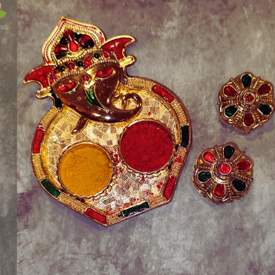 Ganesha haldi kumkum platter