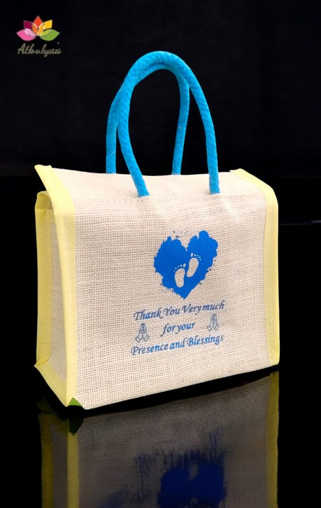 Babyshower Happy Feet Jute bag