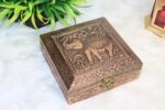 Elephant Motif Oxidised Dry Fruit Box