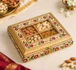 Golden Meenakari Transparent Dry fruit box