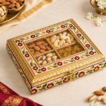 Golden Meenakari Transparent Dry fruit box
