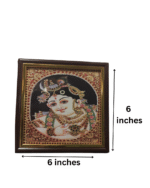 Tanjore Style HD Print Painting - Krishna - Image 4