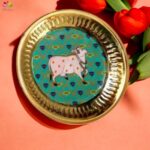 Pichwai Brass Tray  - Small - Image 6