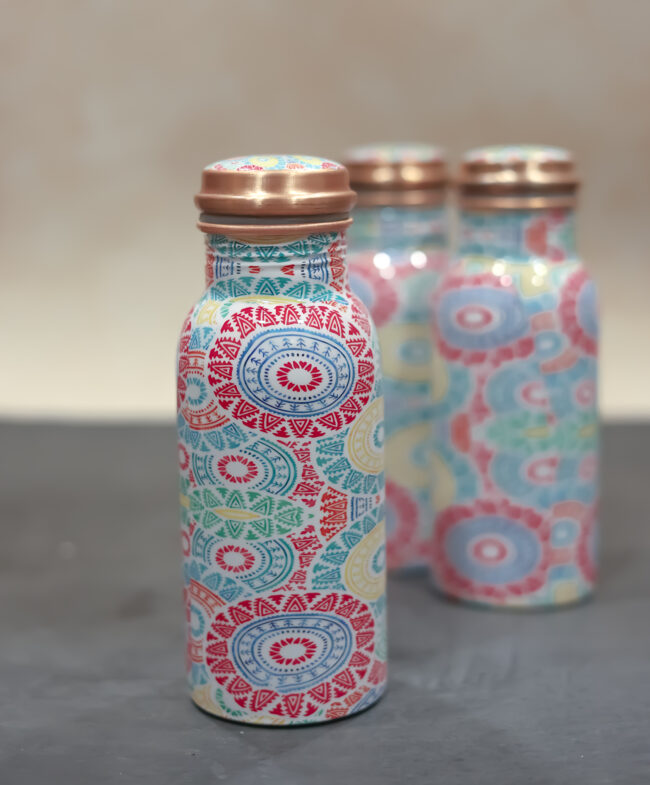Copper Bottle - 650 ml -Pleasing Blue - Image 2