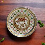 Stainless Steel Pichwai Meenakari Pooja Plate-7 inches - Image 5