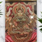 Tanjore Style HD Print Painting - Gaja Lakshmi - Image 3