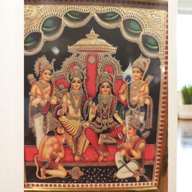Tanjore Style HD Print Painting - Rama Pattabhishekam - Image 3