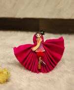 Silk cotton blouse bit with Girl haldi kumkum