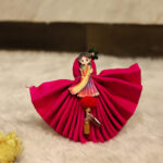 Silk cotton blouse bit with Girl haldi kumkum