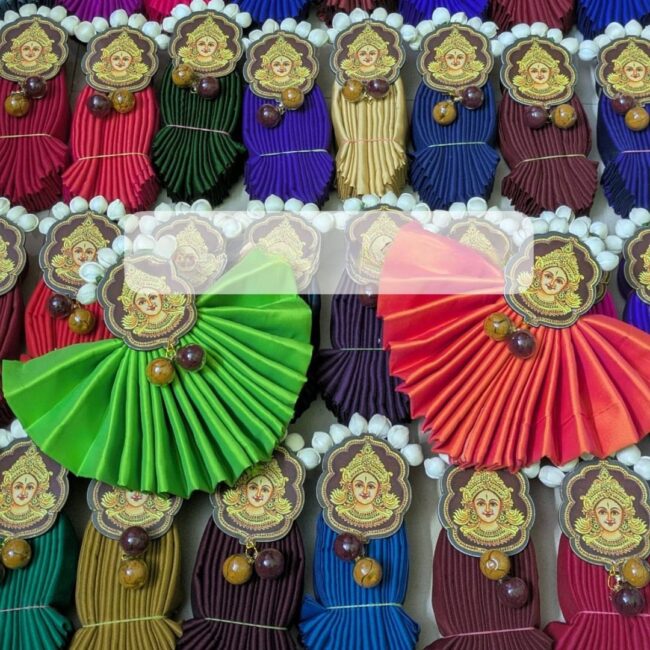 Silk cotton blouse bit with Devi Haldi kumkum packing - Image 2