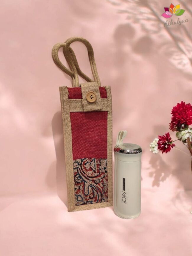 Jute Bottle bag and Bottle return gift combo Jute Bottle bag and Bottle return gift combo