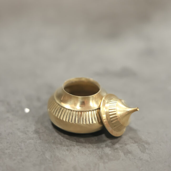 Brass handicrafted kumkum box - Image 2