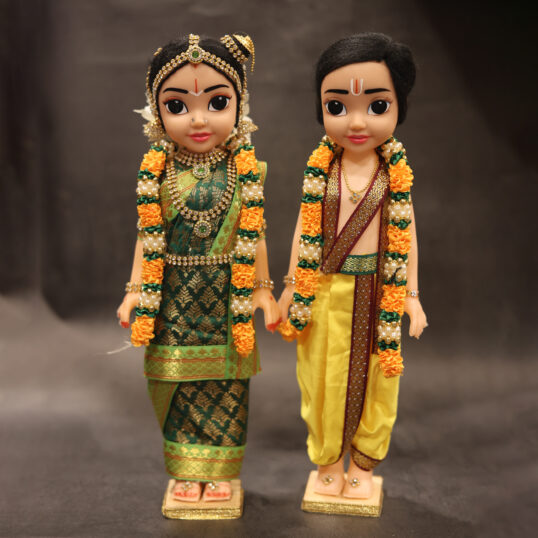 Iyengar Style Wedding Couple Dolls with base