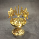 Brass Traditional Diya with Shankh Chakra Naamam - Image 2