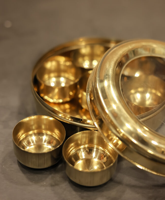 Brass Masala Box with transparent lid-small - Image 5