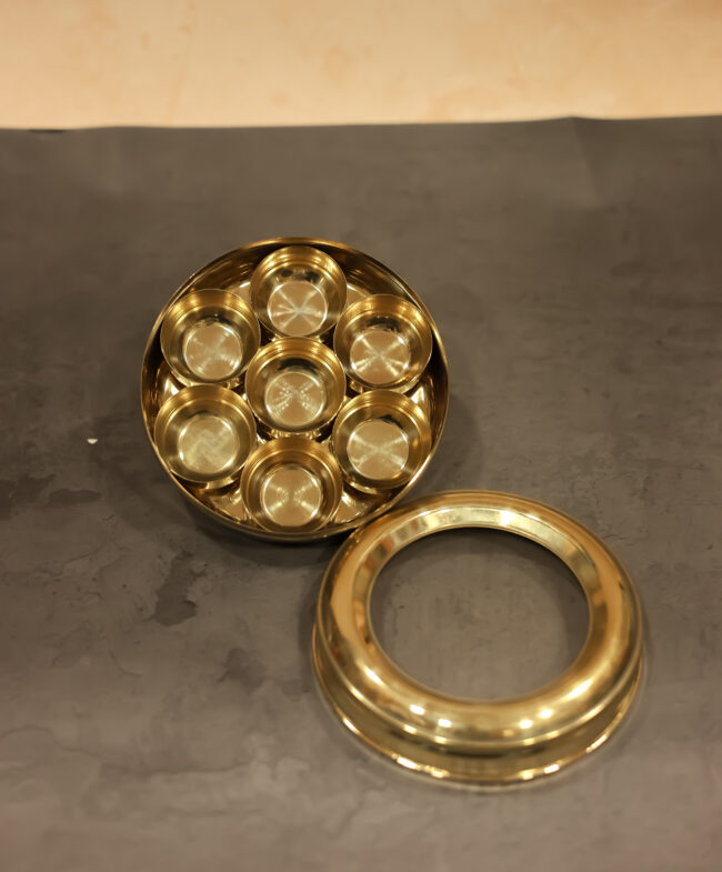 Brass Masala Box with transparent lid-small - Image 2