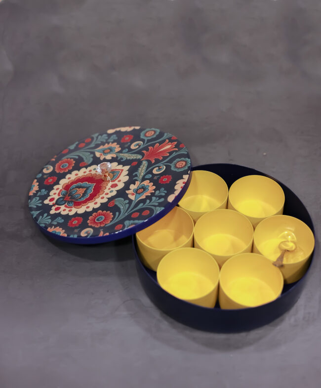 Mandala Masala boxes (10) Mandala Print Masala Box- Blue - Image 1