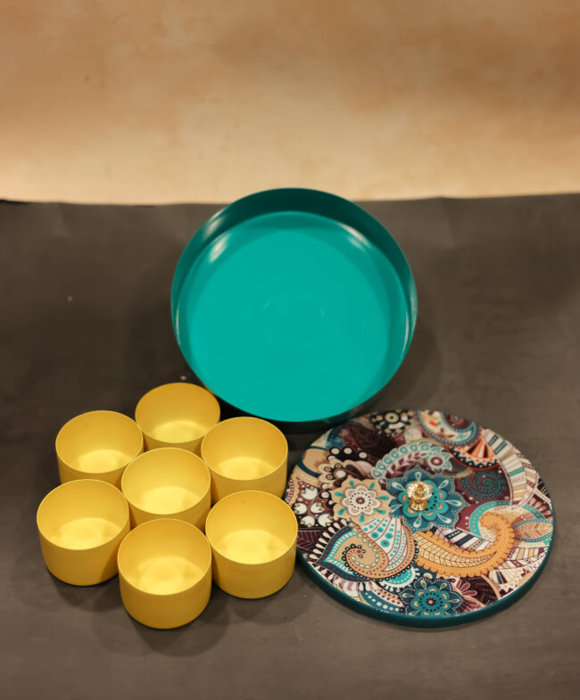 Mandala Print Masala Box - turquoise blue - Image 4