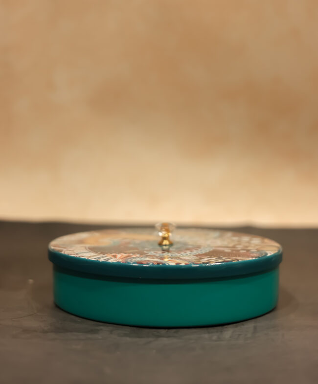 Mandala Print Masala Box - turquoise blue - Image 5