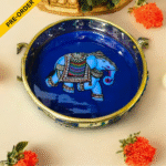 Brass Tray with Pichwai Print-6 inches - Image 6