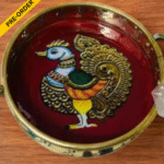 Brass Tray with Pichwai Print-6 inches - Image 5