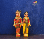 Iyengar Style Wedding Couple Dolls with base - Image 3