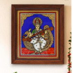Tanjore Style reverse glass painting- Saraswathi